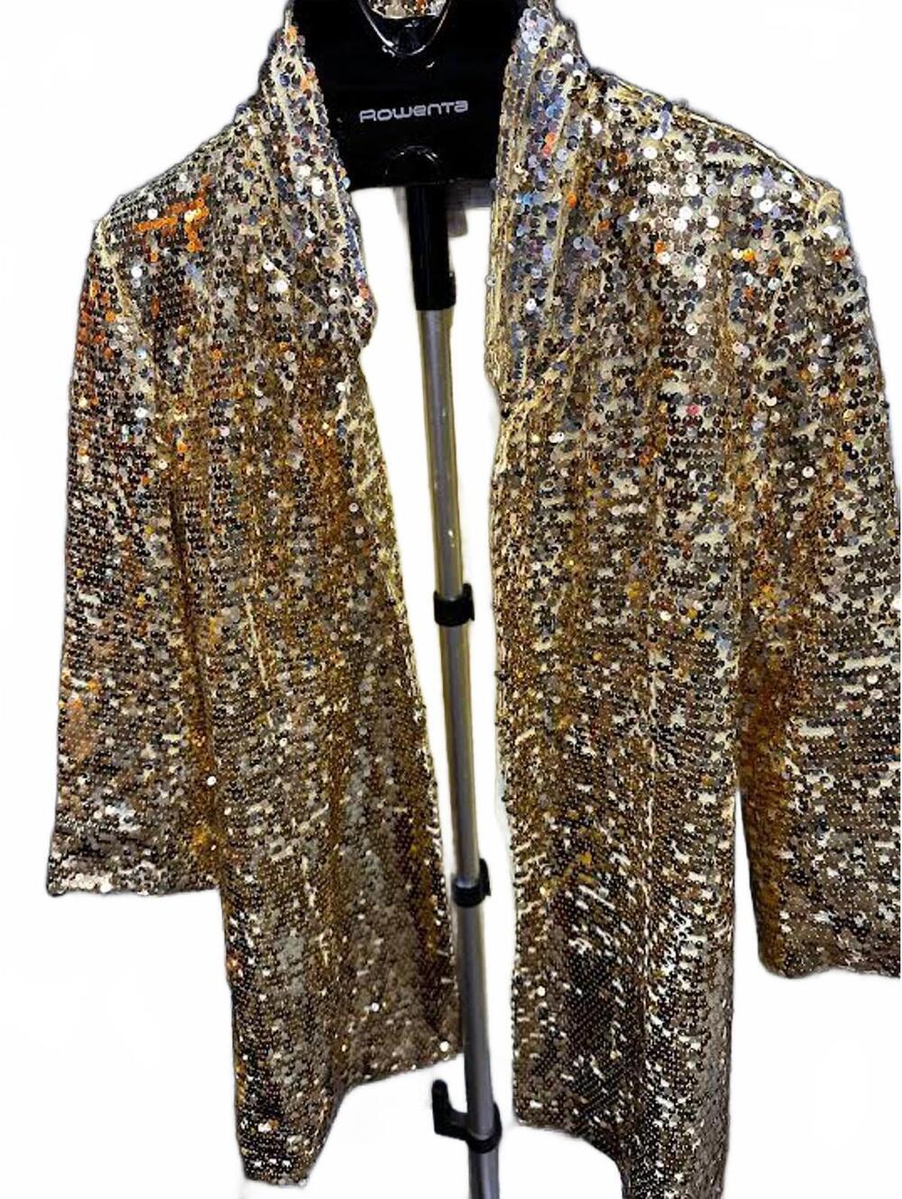 Donna Salyers Fabulous Furs Gold Sequin Coat M